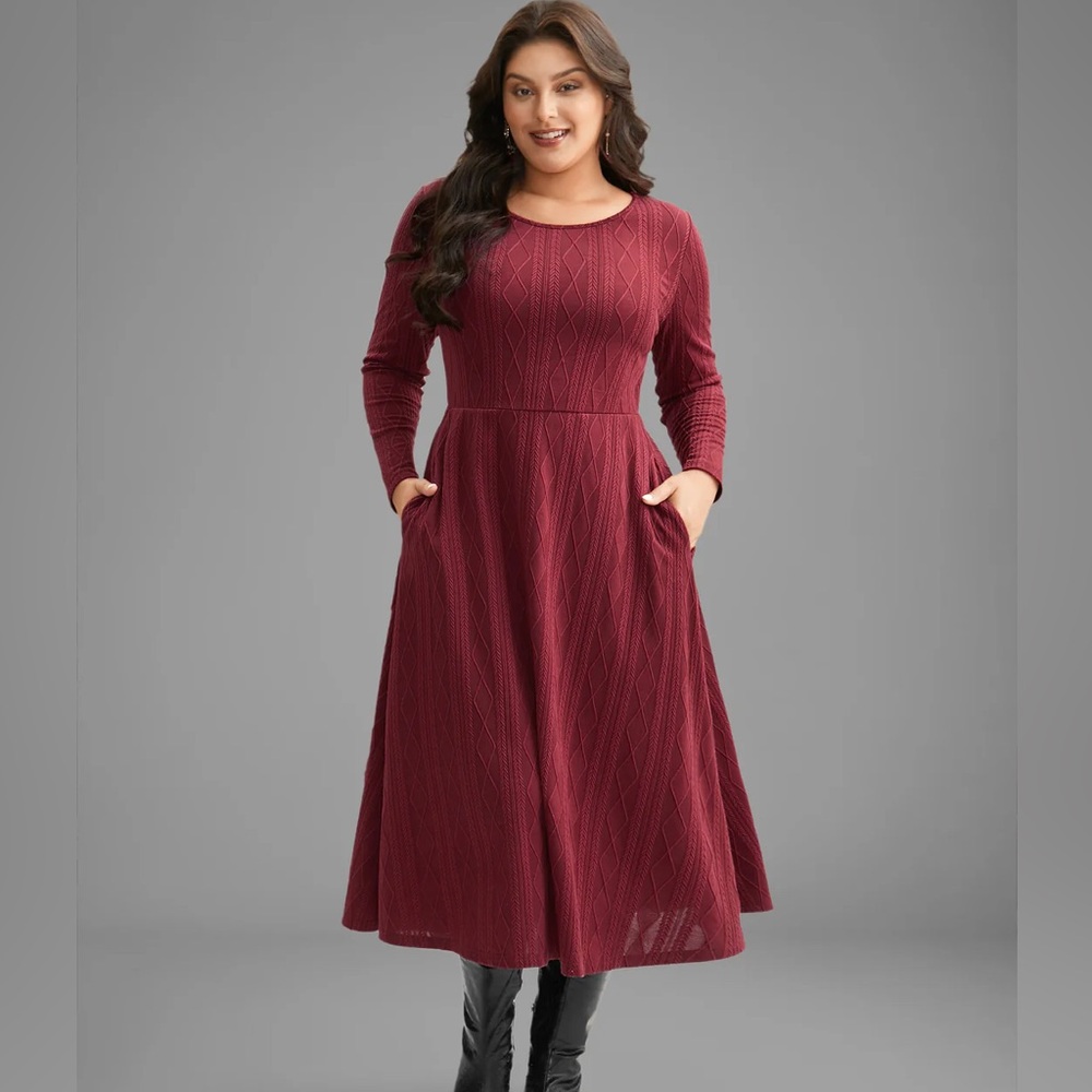 Elegant Red Women's Plus Dress